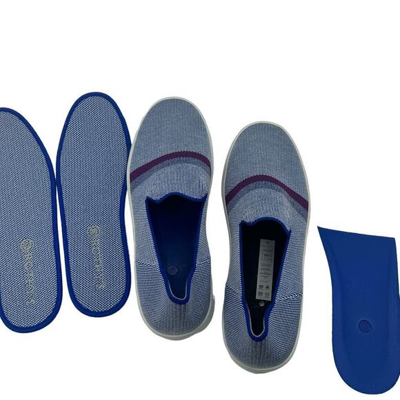 Rothy's The Original Stripe Slip On Sneaker Shoes Comfortable Blue Size W11 NWOT - Picture 7 of 11